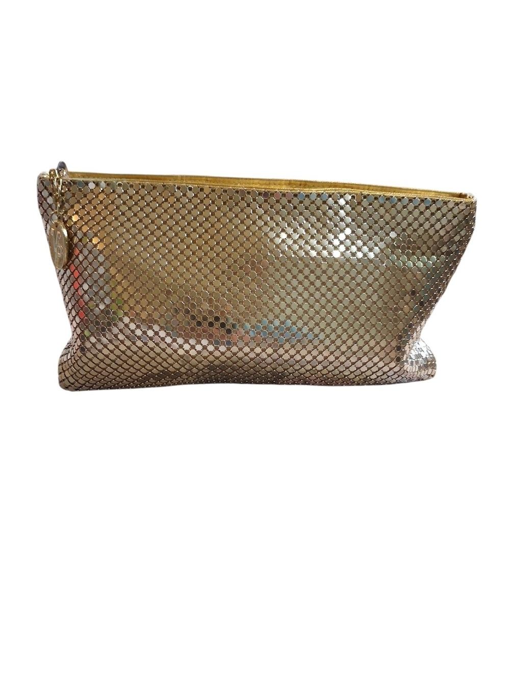 Metallic Gold Mesh Clutch